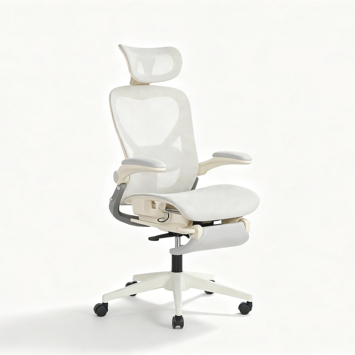 Chaise de bureau ergonomique en maille, VONGER MESH gris, MEUBLES COSY