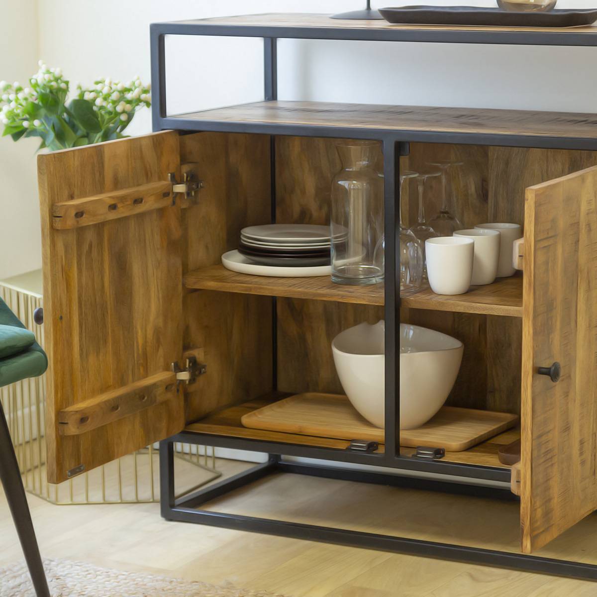 Buffet en bois de manguier MARCEL bois clair, MADE IN MEUBLES