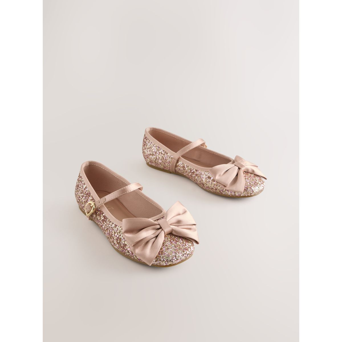 Chaussures avec nœud mary jane or rose, NEXT