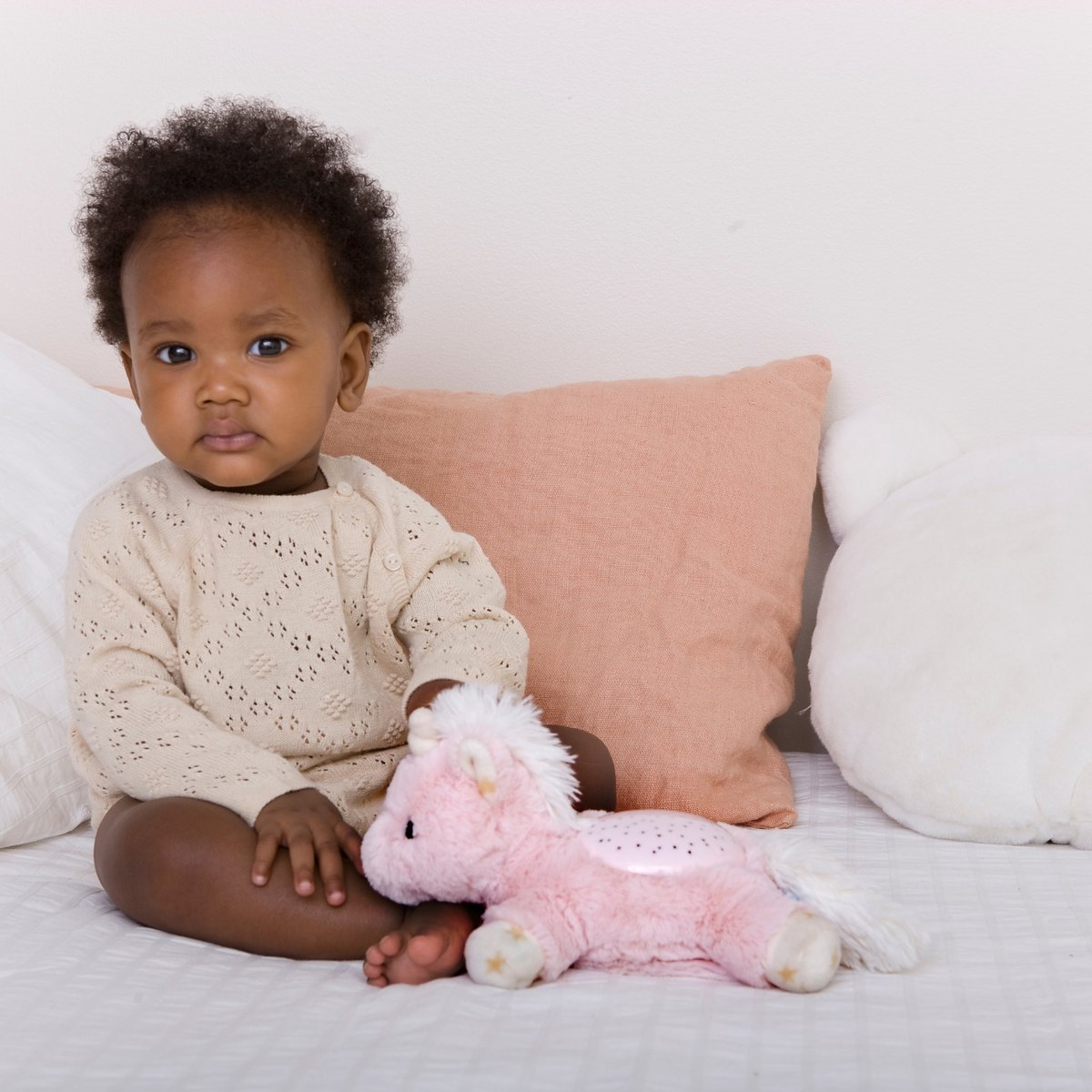 Veilleuse peluche Mini Dream Buddies rose, écru, CLOUD B