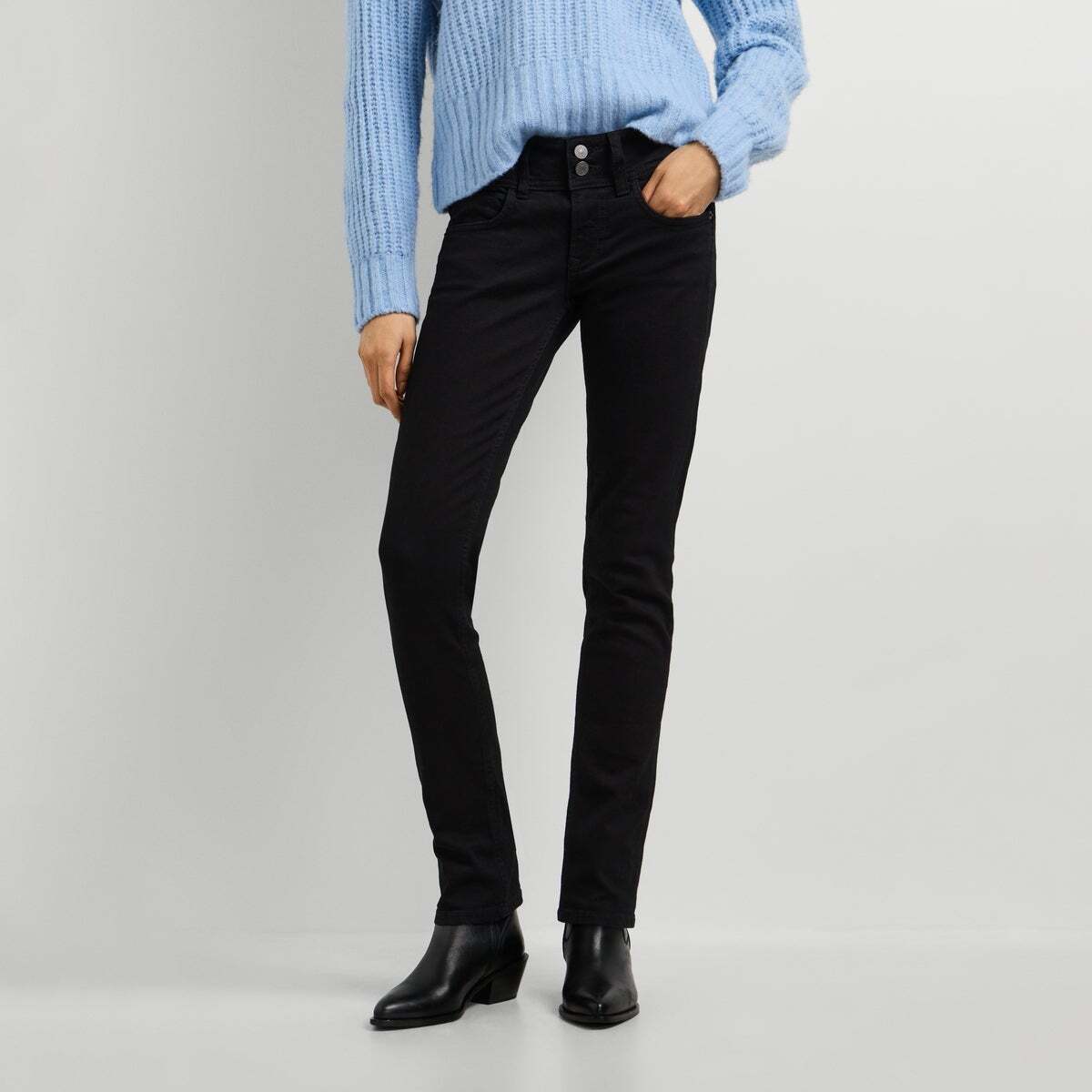 Venus - Jean Coupe Slim, Taille Basse noir profond et propre, PEPE JEANS