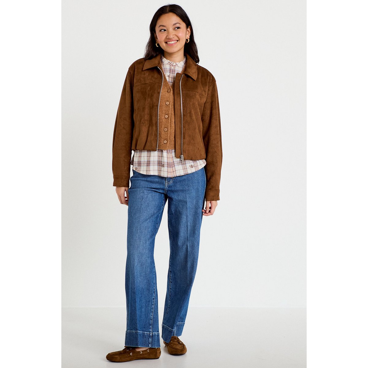 Veste effet boule oversize cropped marron, CACHE CACHE