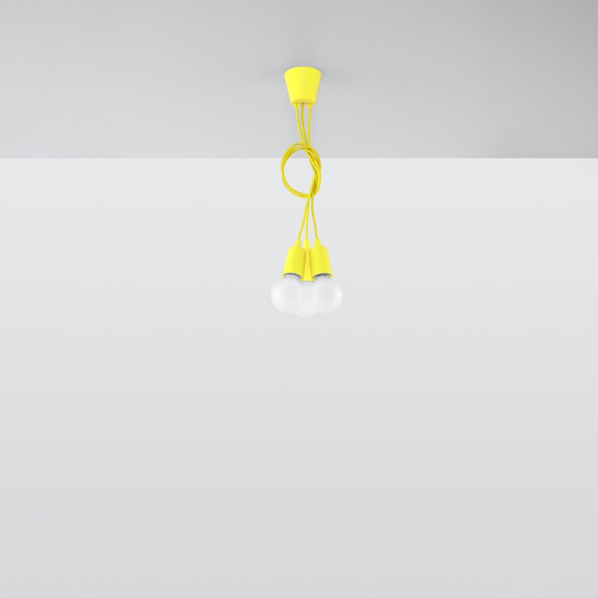 Suspension PVC Jaune E27 3 Diego jaune, EDEN