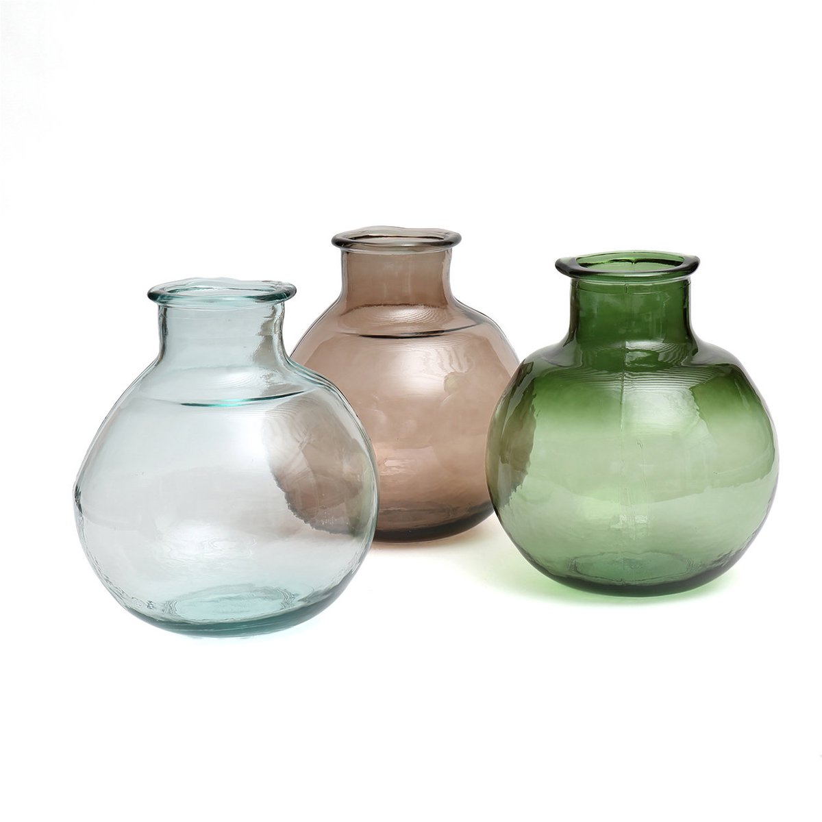 Le vase en verre recyclé YUGANG vert, BAZAR BIZAR