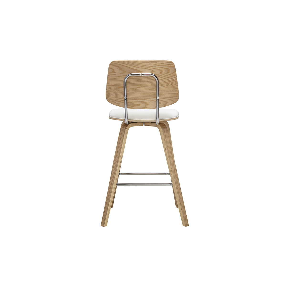 Tabourets de bar noirs et bois foncé H66 cm (lot de 2) SEGUR blanc, MILIBOO
