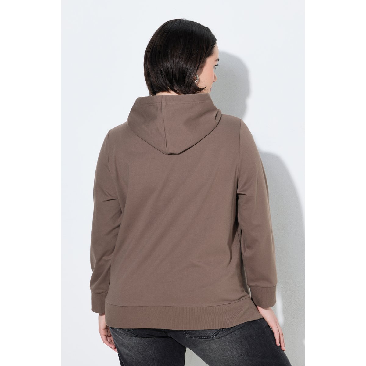 Sweat-shirt à capuche taupe sombre, ULLA POPKEN
