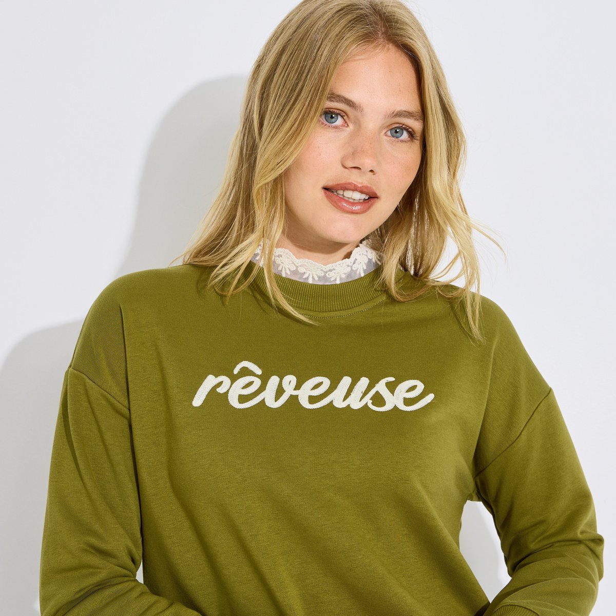 Sweat col victorien vert, GRAIN DE MALICE