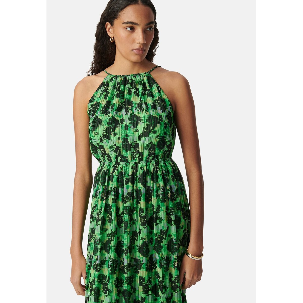Printed Sleeveless Full Maxi Dress turquoise print, IKKS