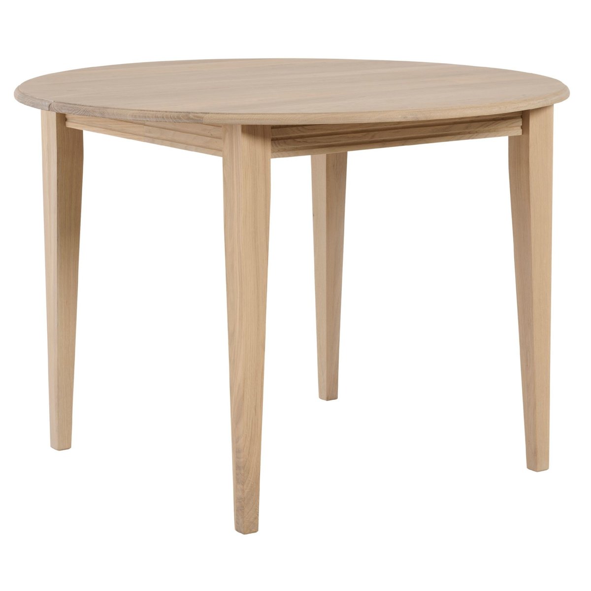 Table ronde extensible chêne blanchi 4/6 places D105 pieds fuseau - VICTORIA bois clair, HELLIN, DEPUIS 1862