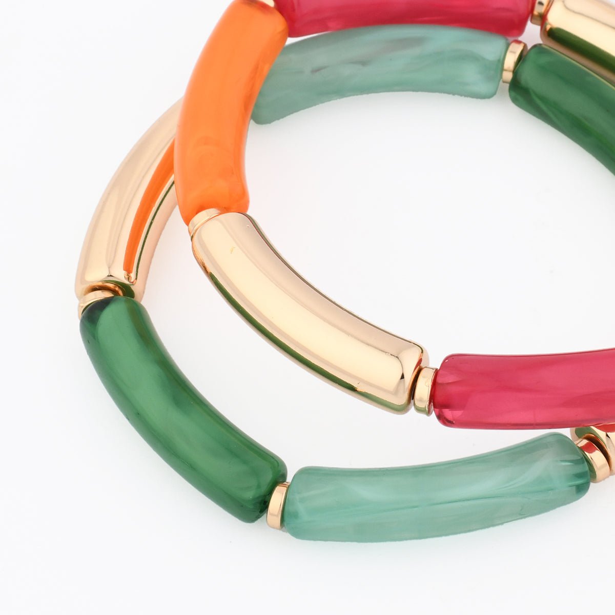 Set de 2 bracelets tubes multicolores multicolore, BALABOOSTE