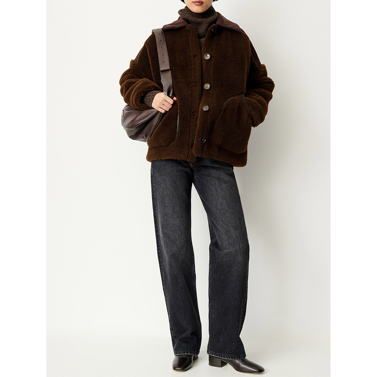 Manteau court en sherpa, ICY ROCKY marron, SESSUN