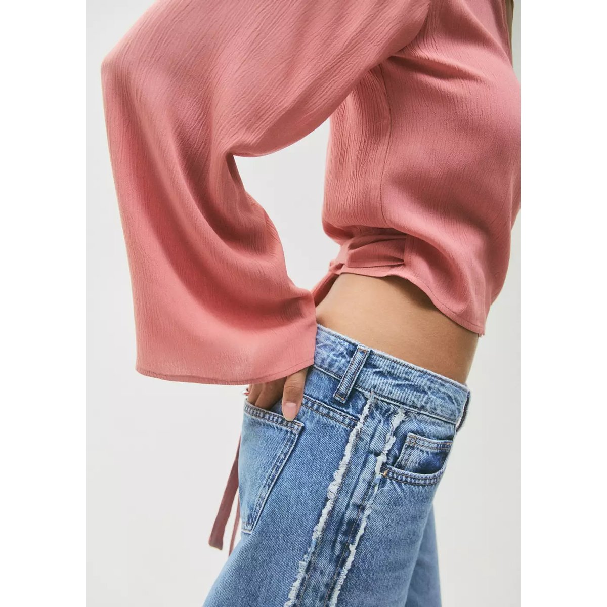 Blouse croisée nœud orange, MANGO TEEN