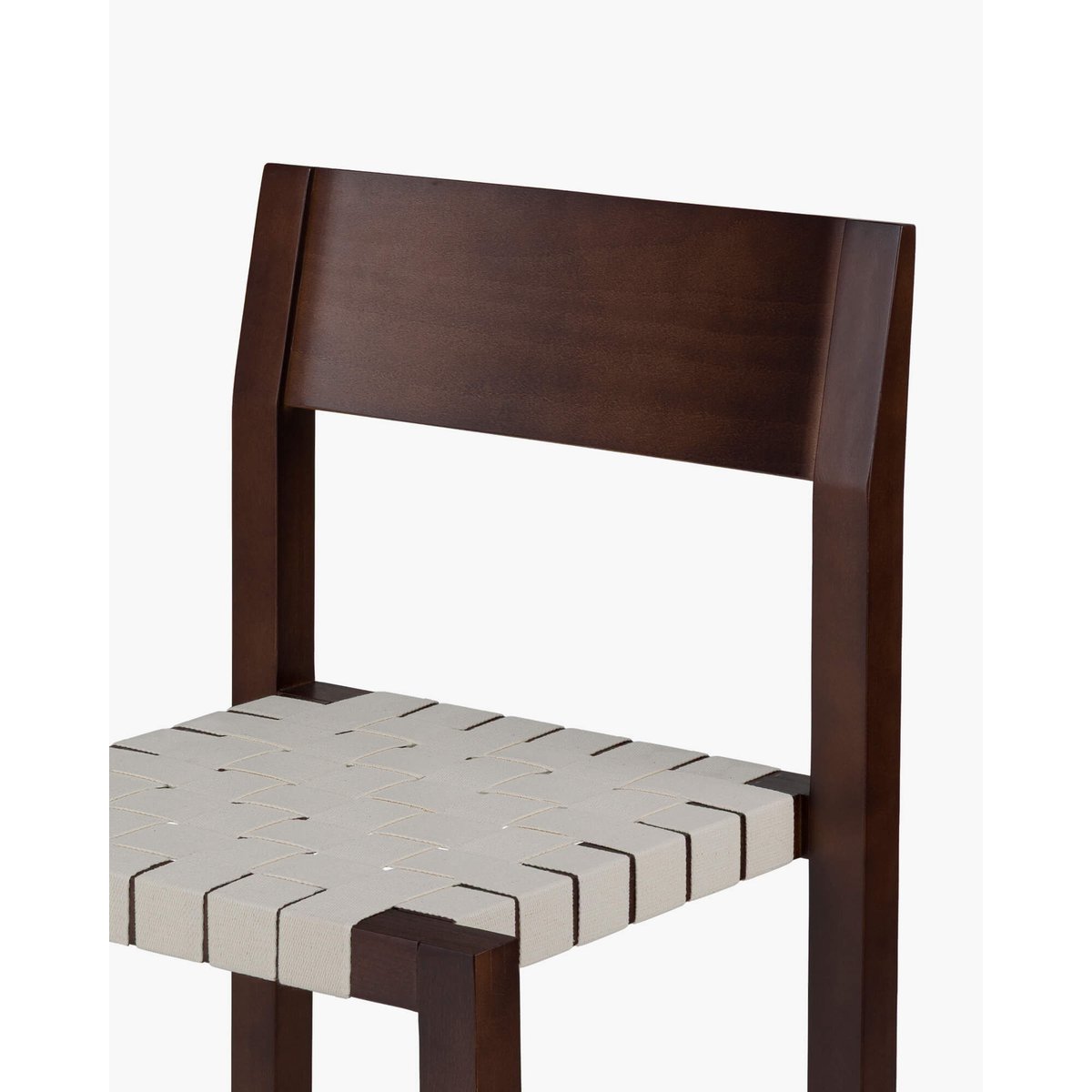 Chaise Toli - cadre en hêtre, assise tressée coton marron cacao, NOO.MA