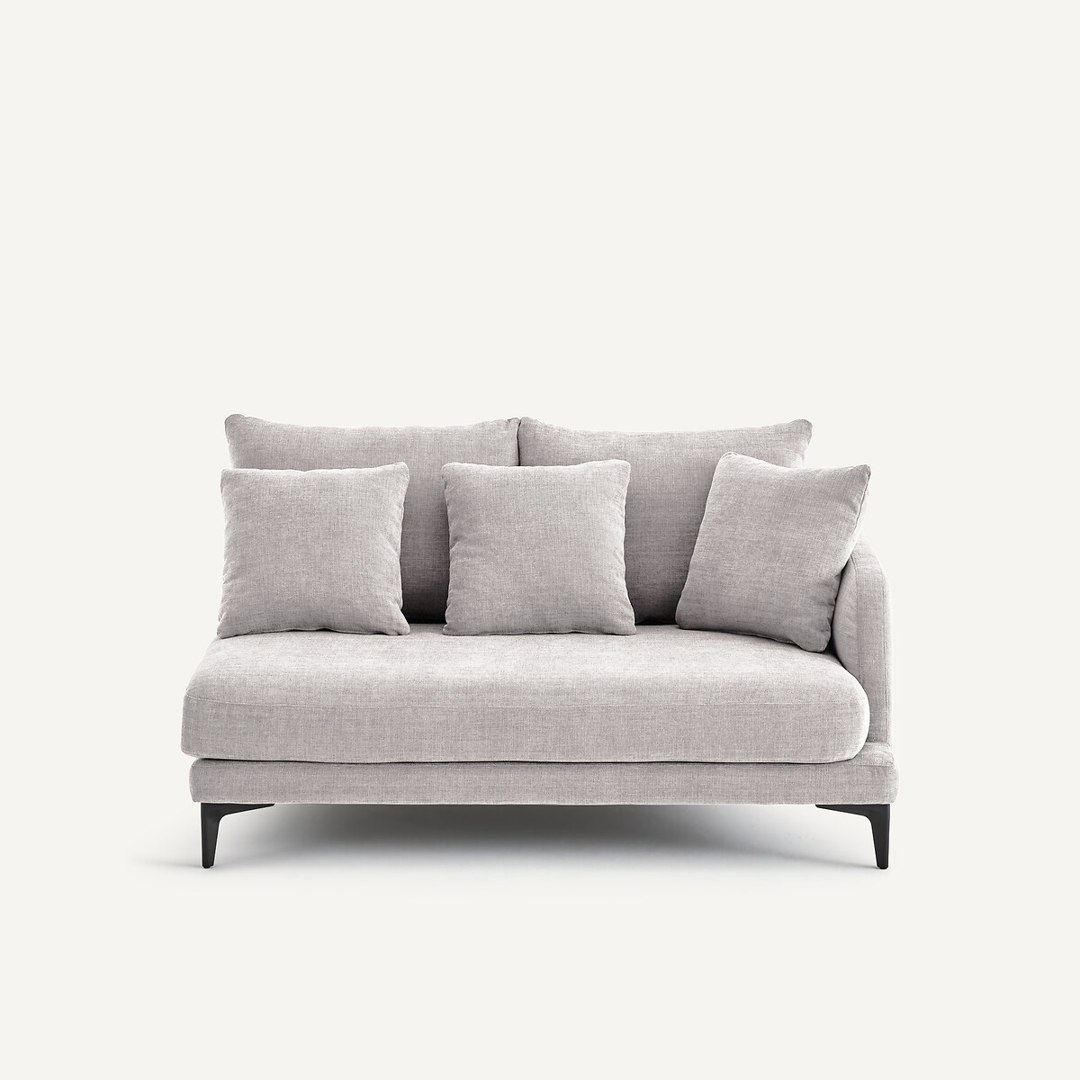 Demi-canapé 2 places en polyester et coton, MODERNISTE gris clair, EMMANUEL GALLINA X AM.PM