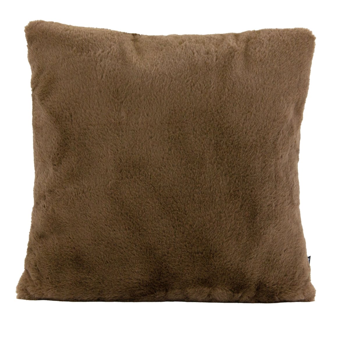 Coussin tout doux imitation fourrure taupe, SUD ETOFFE