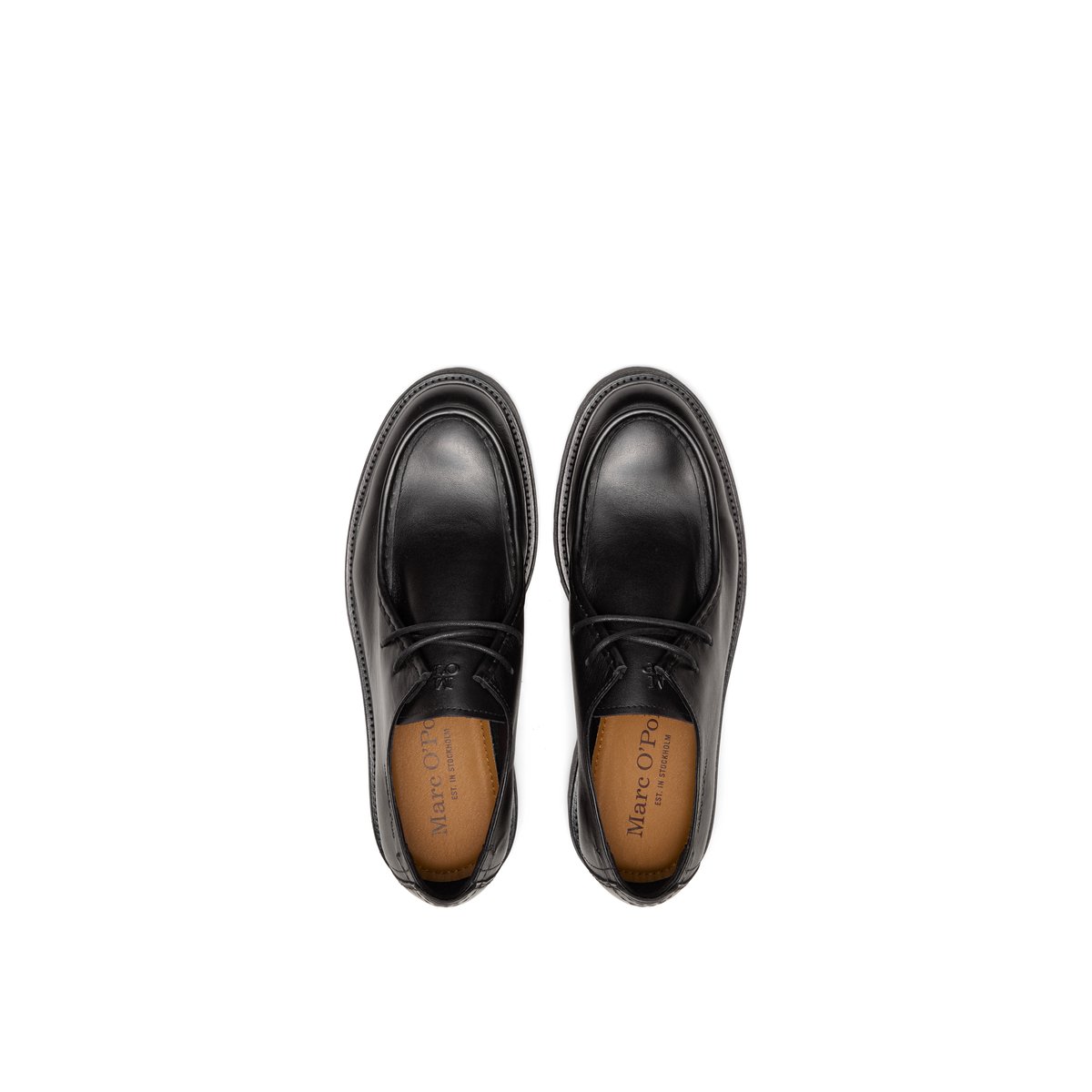 Chaussures à lacets, modèle Phil en cuir de vachette de qualité supérieure noir, MARC O'POLO