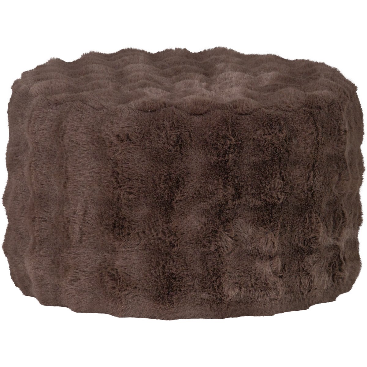 Pouf en tissu moelleux OLVEN marron, WOOOD