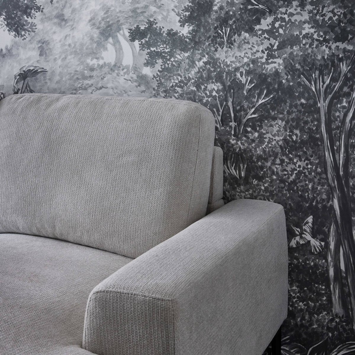 Canapé d'angle droit 3 places tissu ATLANTA gris foncé, SWEEEK