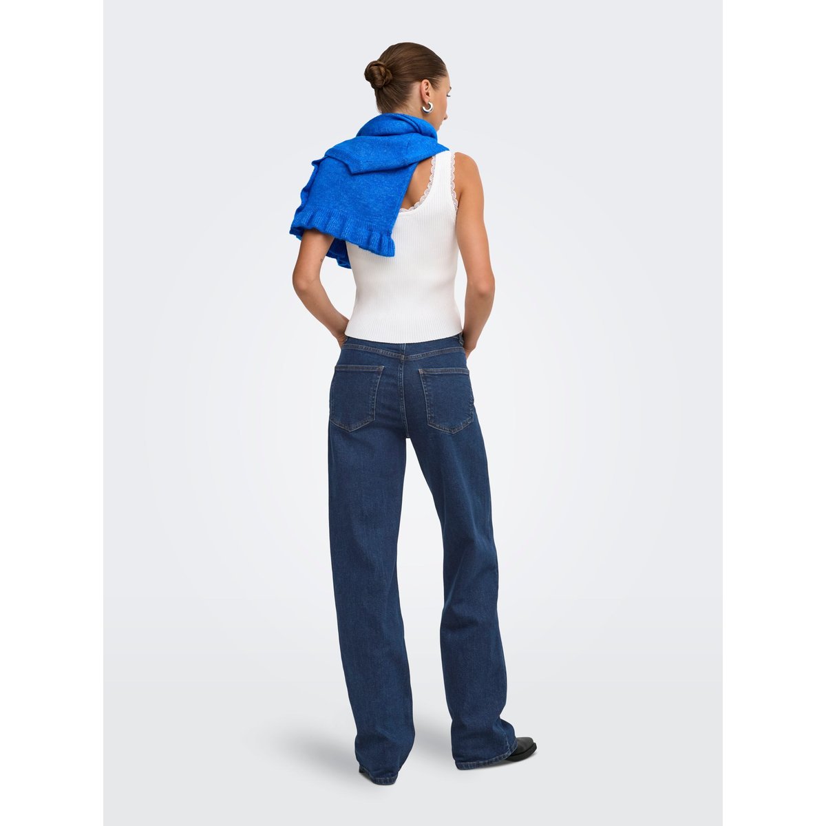 Jean À Jambe Large dark blue denim, ONLY