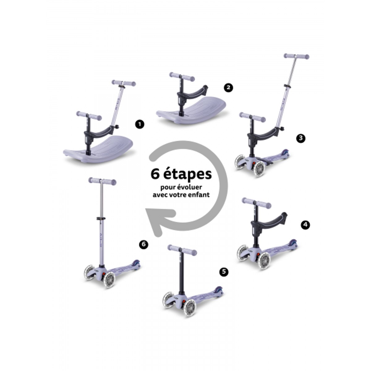 Mini Micro Rock  Go LED - Lavande violet, MICRO MOBILITY