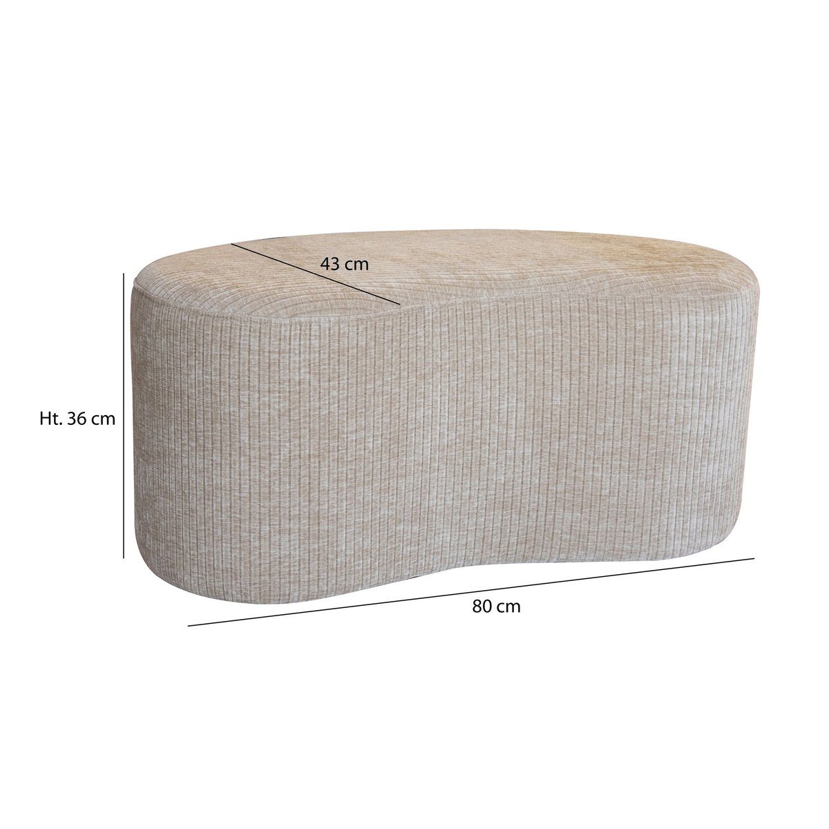 Banc en tissu bouclette et structure en bois, COME beige, NOW'S HOME