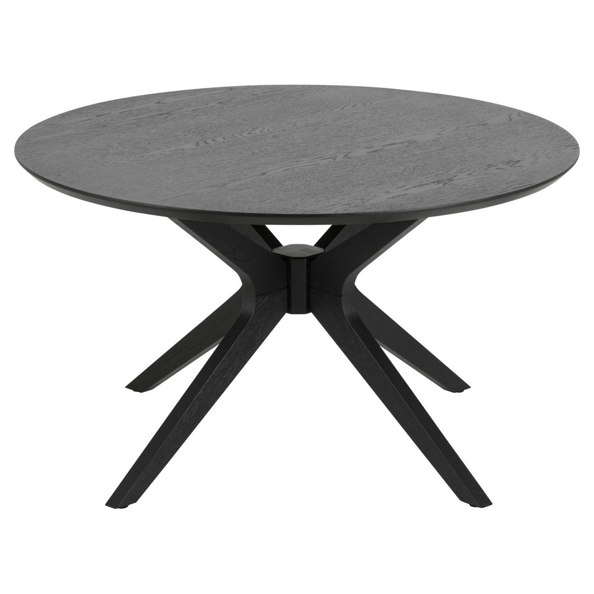 Table basse ronde avec structure en bois DUNE noir, TOILINUX