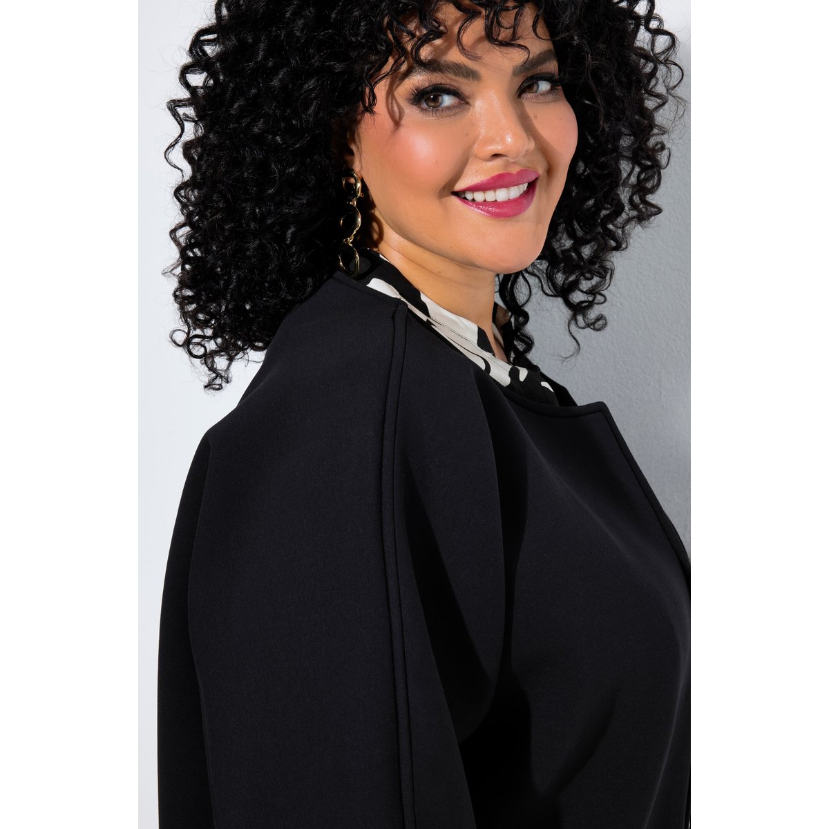 Veste point de Rome, coupe oversize noir, ULLA POPKEN