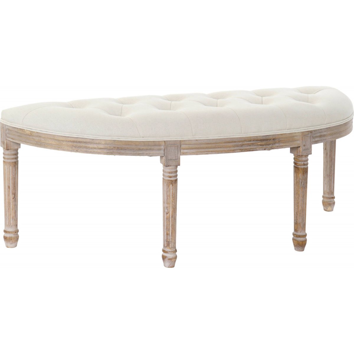 Banc d'entrée en hévéa, TRADICIONAL beige naturel velouté, RECOLLECTION