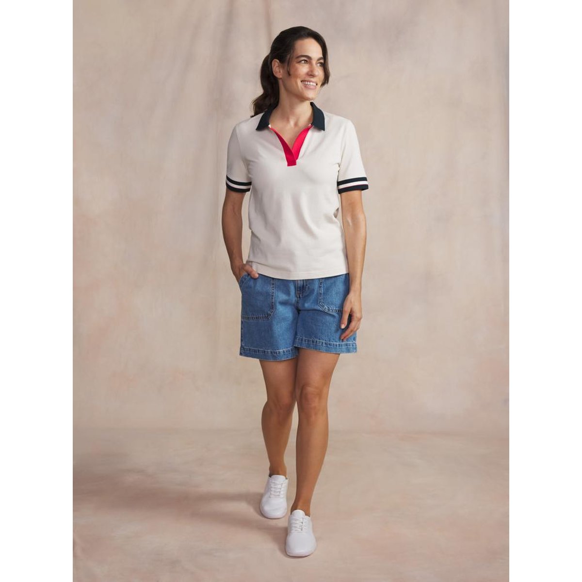 Polo manches courtes MAGGYPOL craie, TBS