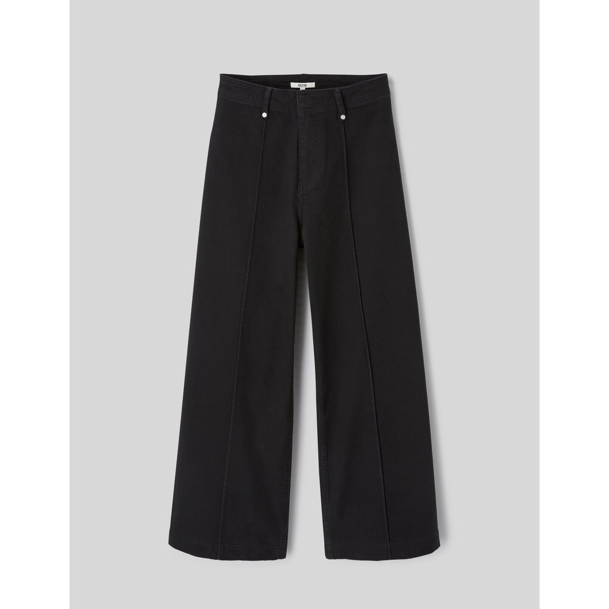 Jean wide leg surpiqures noir, BZB