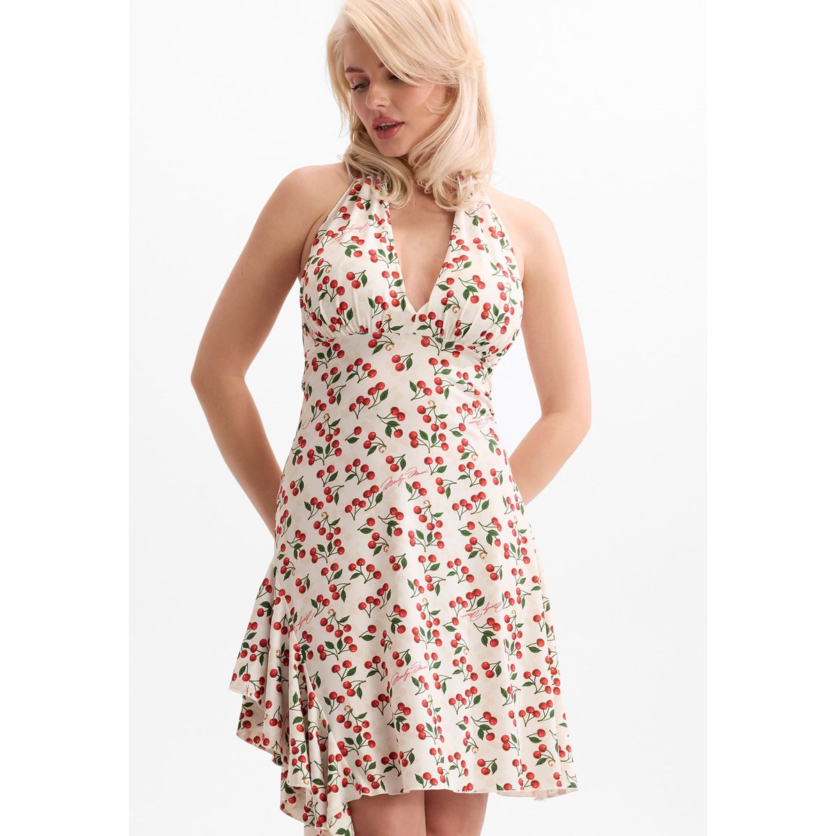 Mini Imprimé À Col Halter Dress blanc multi, GUESS