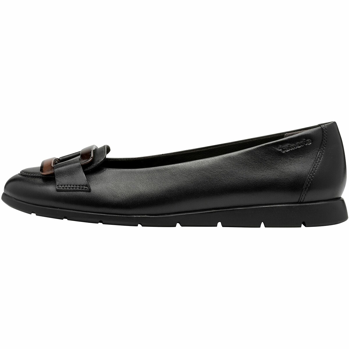Ballerines en cuir noir, TAMARIS