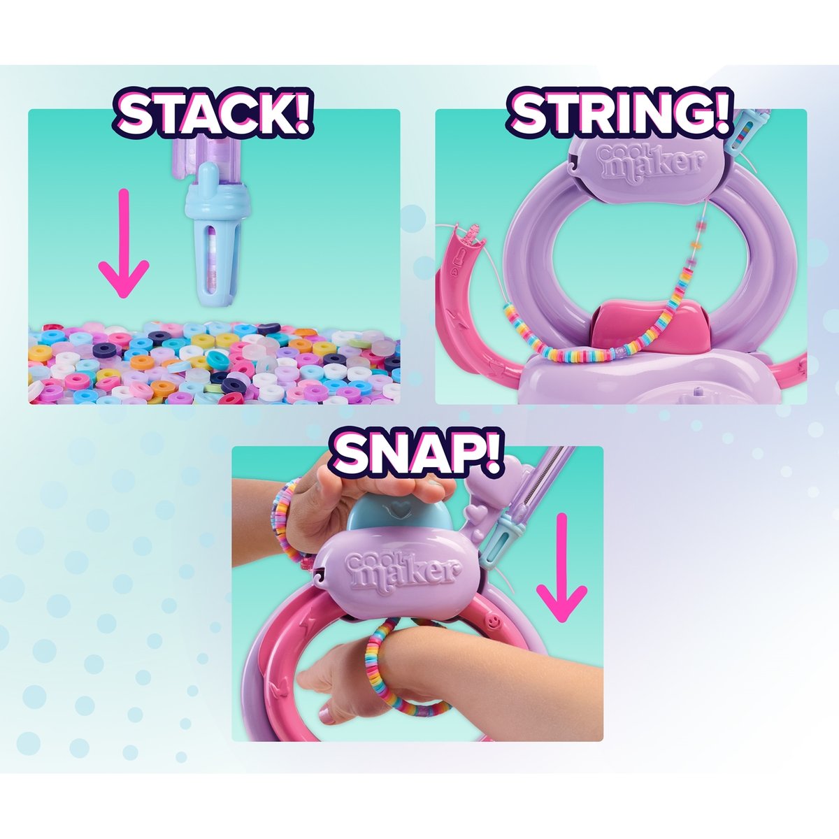 Cool Maker Kit de fabrication de bracelets Stack'd Heishi multicolore, SPIN MASTER