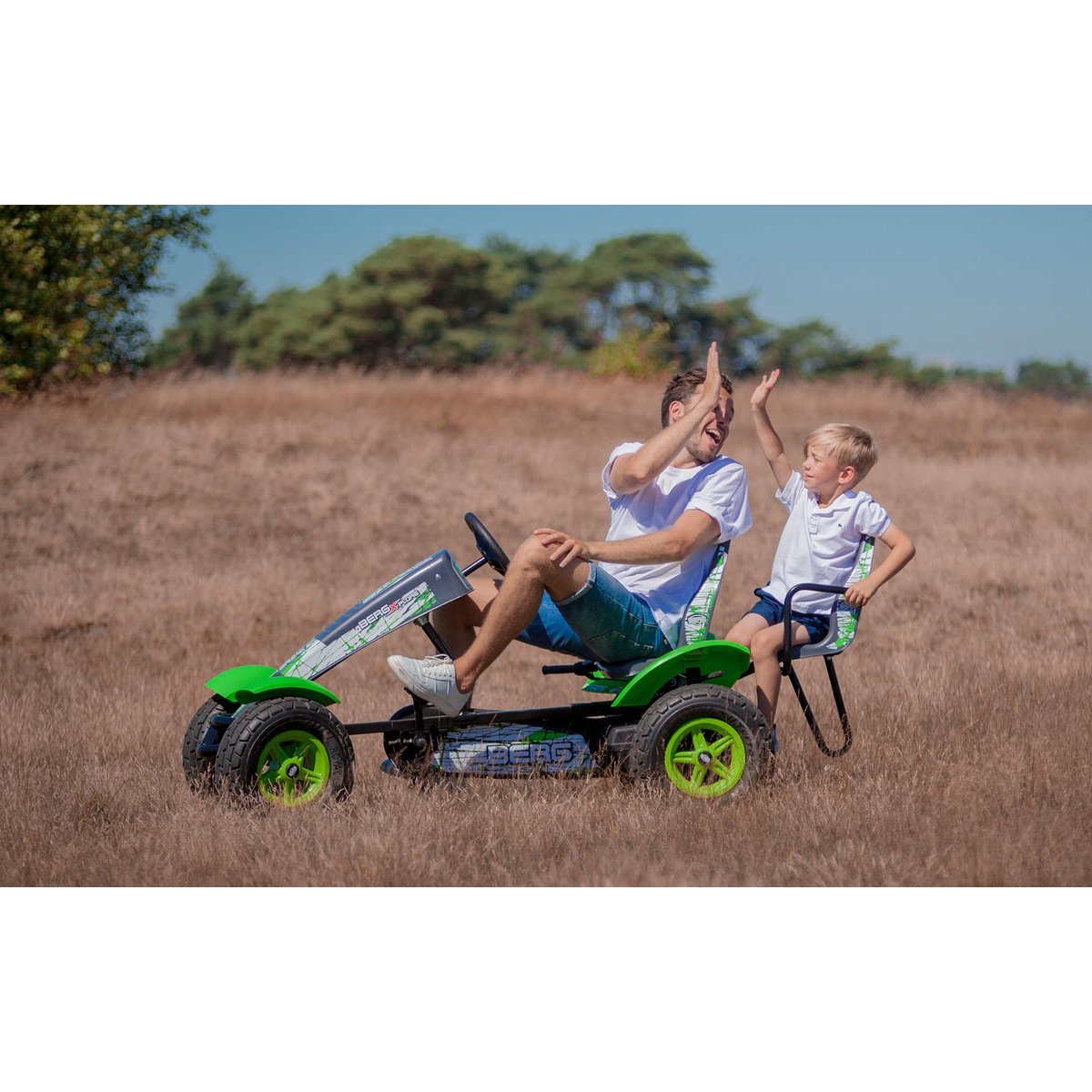 Kart à Pédales pour Enfants, 5+ Ans, XL X-Plore BFR green/grey, BERG TOYS