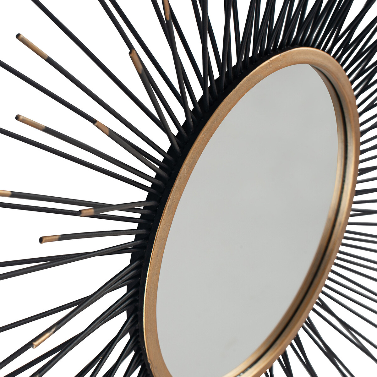 80cm Black Starburst Round Wall Mirror black/gold, ÉDITÉ