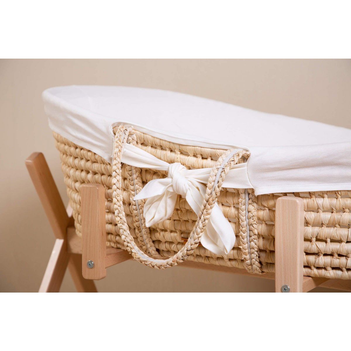 Panier moise soft natural avec matelas habillage ecru, CHILDHOME
