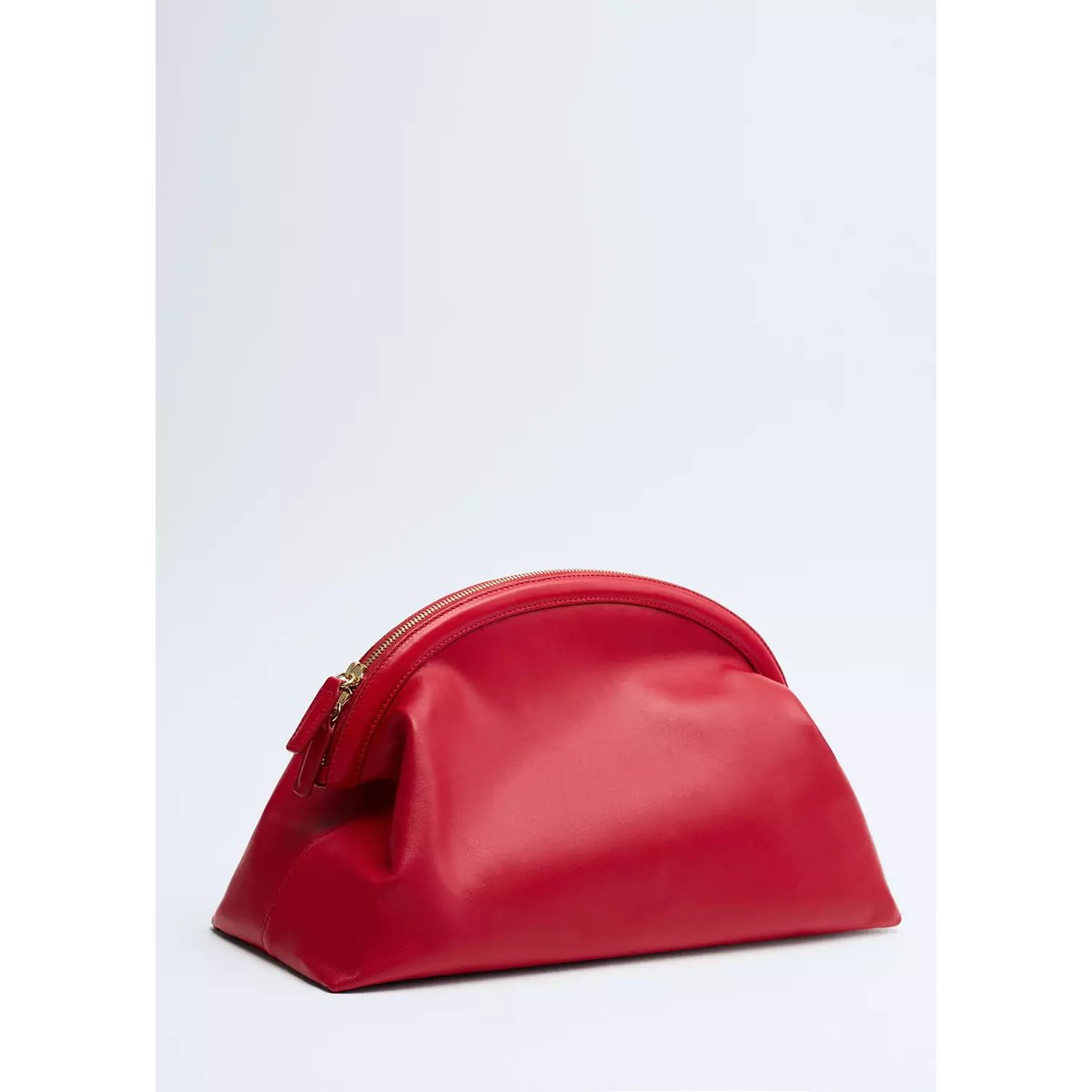 Sac pochette cuir rouge, MANGO