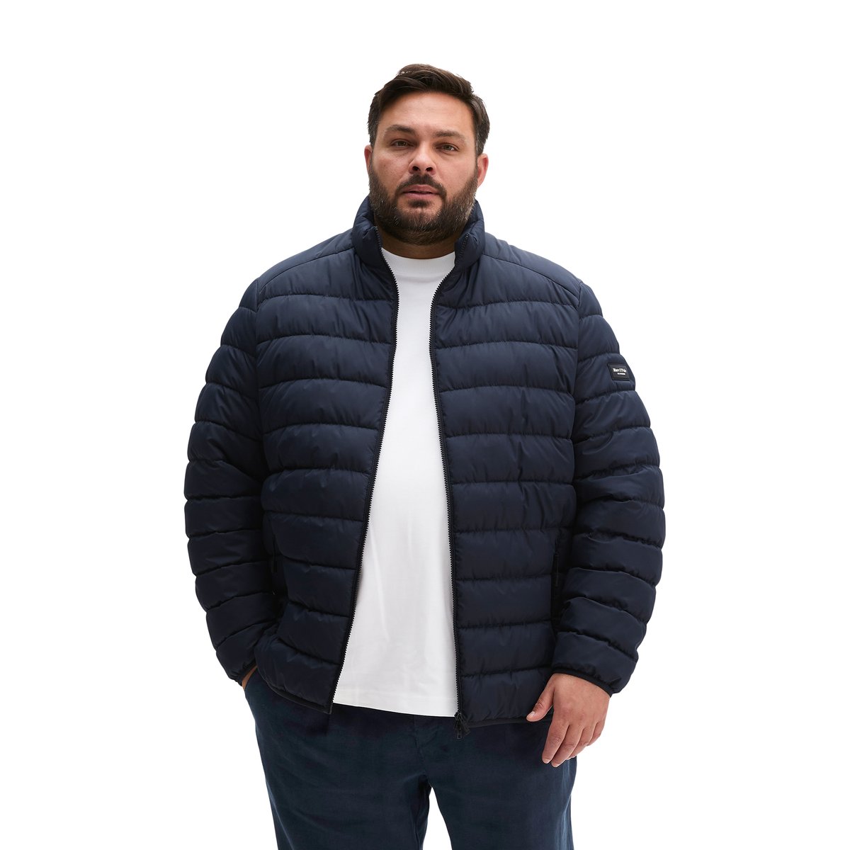 Veste matelassée regular en qualité légère et imperméable bleu foncé, MARC O'POLO