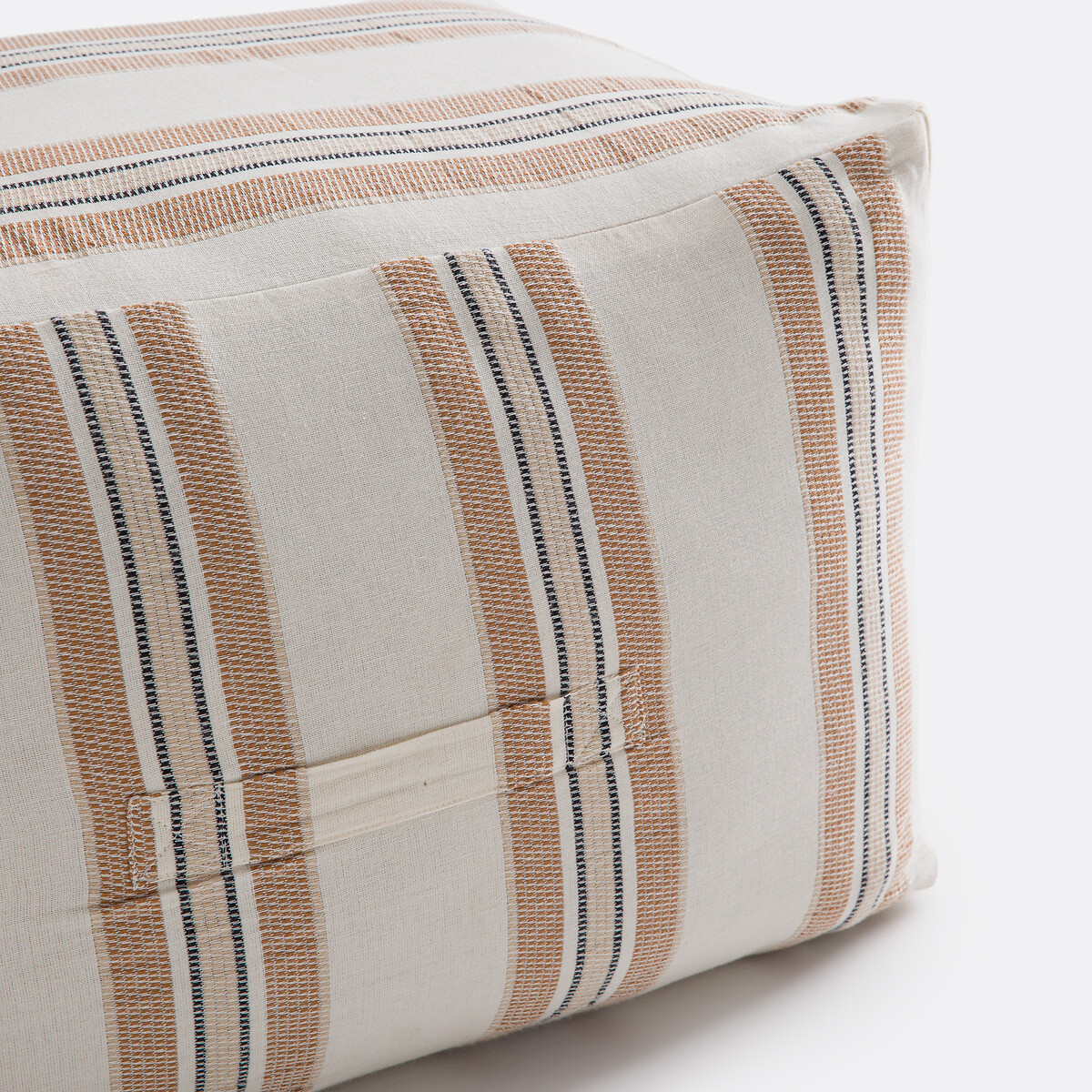 Puff de algodón a rayas, Aelle rayas beige negro, LA REDOUTE INTERIEURS