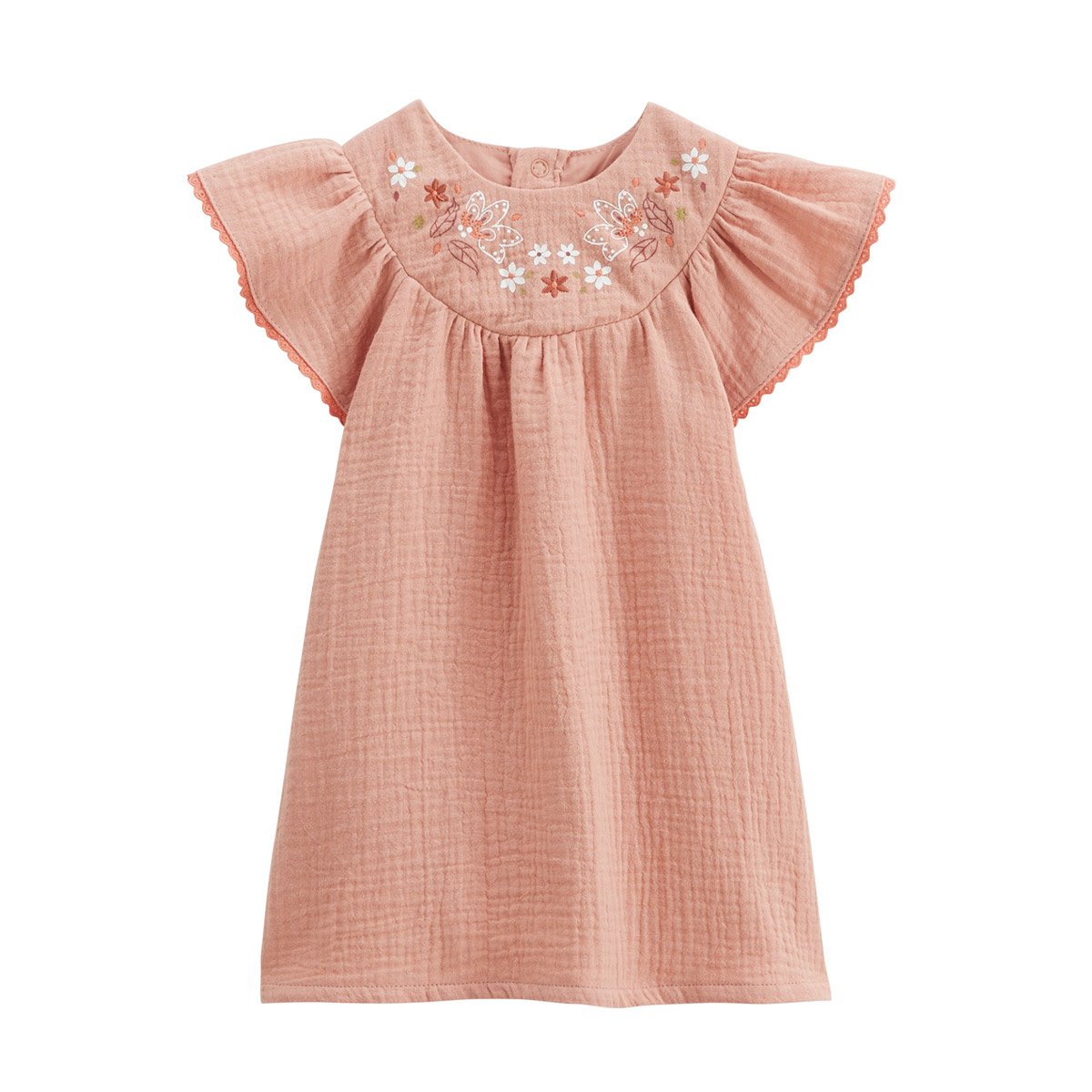 Robe enfant en gaze de coton Mindanao rose, PETIT BEGUIN