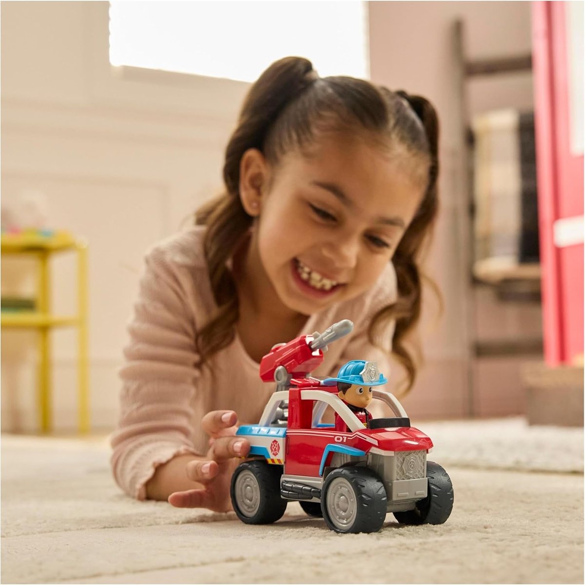 PAW Patrol - Fire Rescue - Ryder avec véhicule de secours rouge, SPIN MASTER
