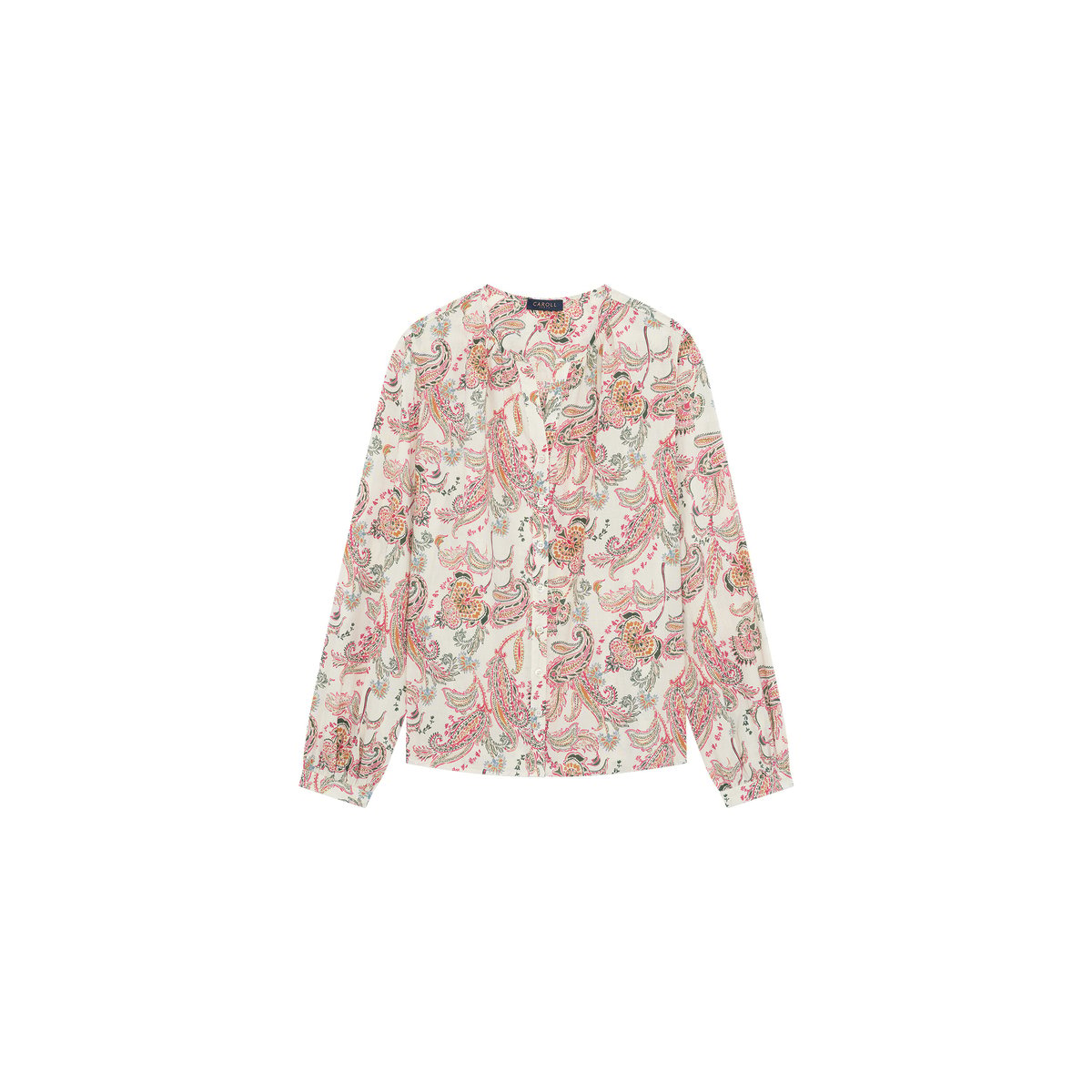 Chemise droite col rond COLOMBY ivoire, CAROLL