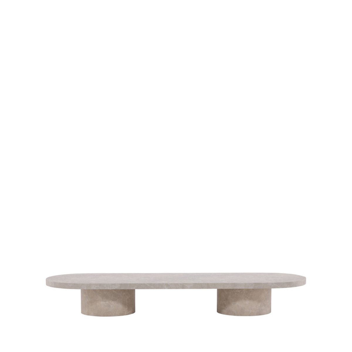 Table basse ovale effet marbre 190x60cm- NARVIK beige, VENTURE HOME