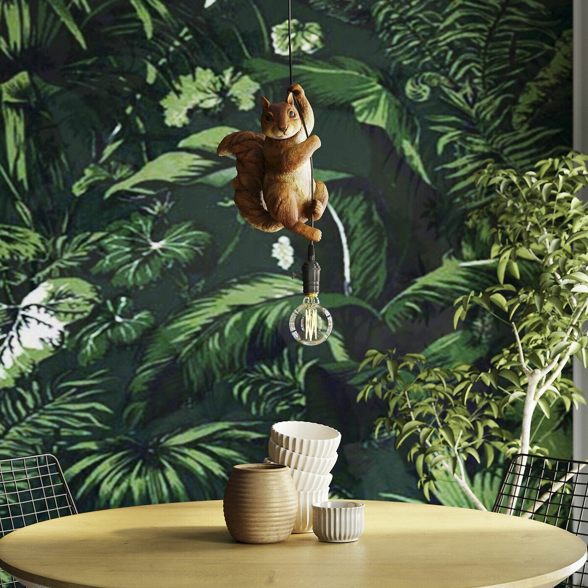 Pendant Lamp Animal Squirrel 20cm brown, KARE DESIGN