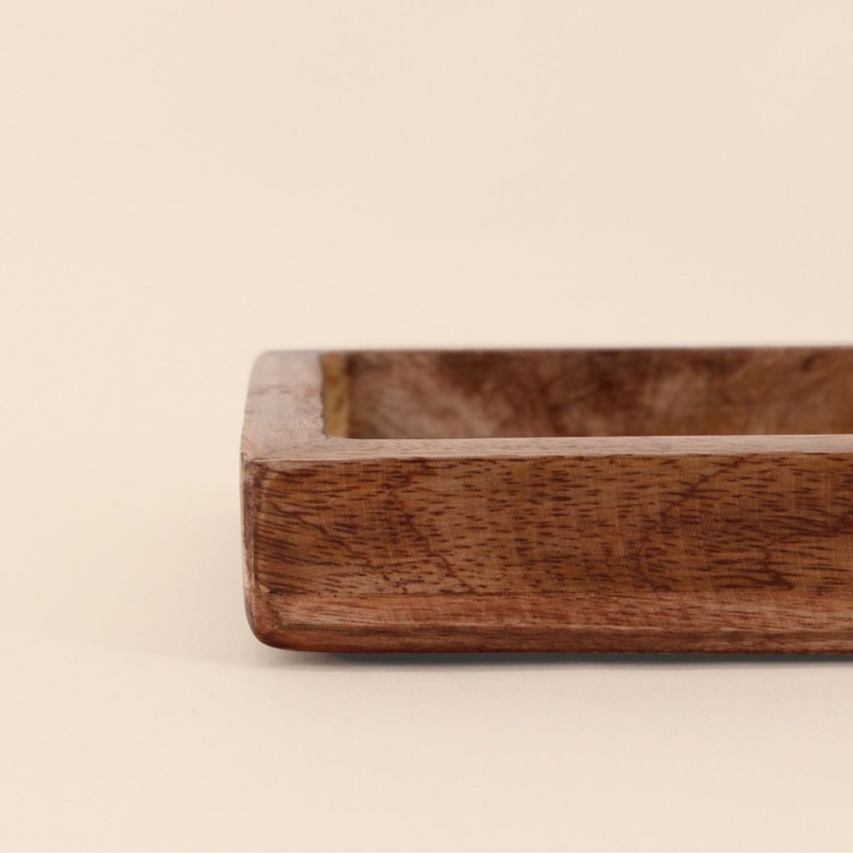 Plateau vide poche double en manguier 30x15cm naturel, ORNAMI