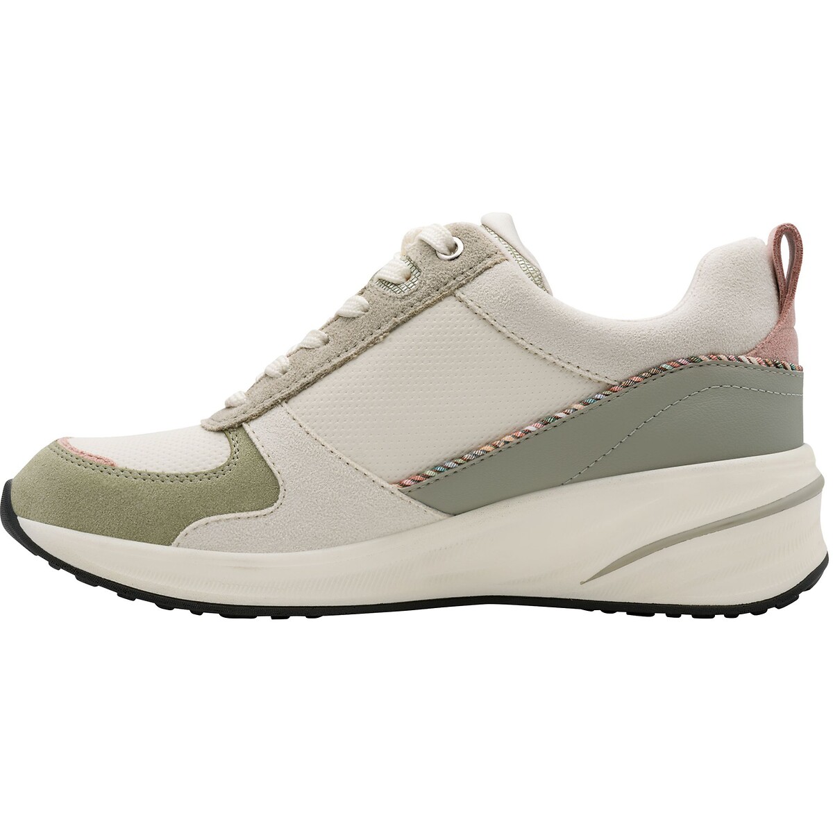 Baskets compensées et zippées blanc/vert, TAMARIS