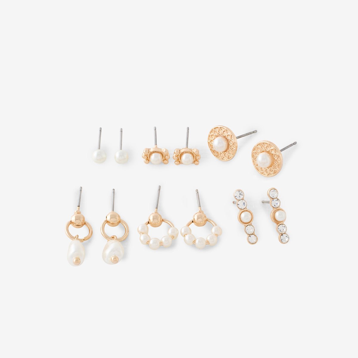 Set de 6 puces d'oreilles assorties blanc, BALABOOSTE