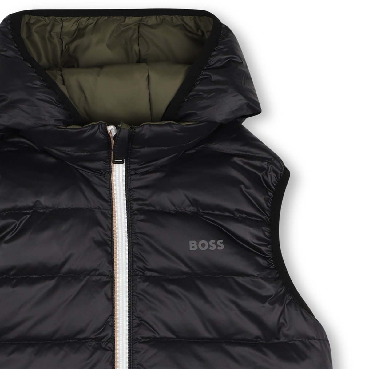 Doudoune réversible olive, BOSS KIDSWEAR