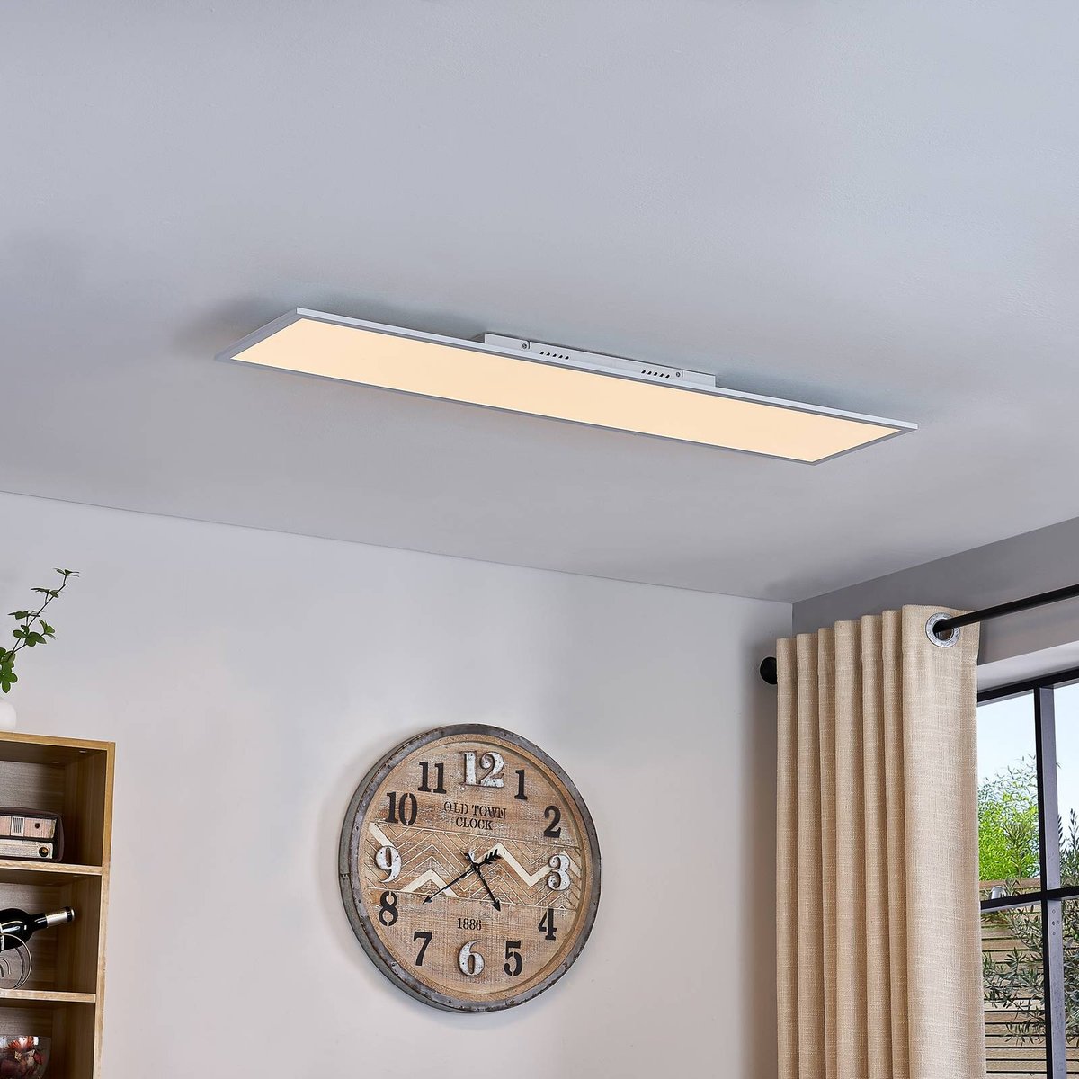 Plafonnier moderneLED, Lamin blanc, LINDBY