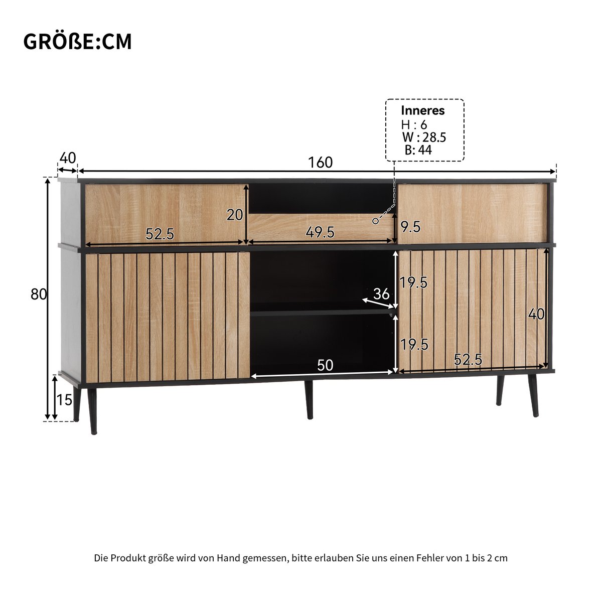 Buffet contemporain avec 4 portes coulissantes et 1 tiroir style contemporain, NOVAKF Buffet chêne, MEUBLES COSY